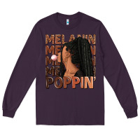 Plum Melanin poppin' afro woman Long Sleeve Tee - RanaPortraitStore
