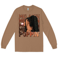 Toasted Coconut Melanin poppin' afro woman Long Sleeve Tee - RanaPortraitStore