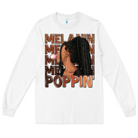 White Melanin poppin' afro woman Long Sleeve Tee - RanaPortraitStore