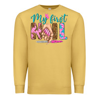 Antique Gold my first nail bbs Premium Sweatshirt - BundleAndBundleShop