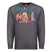 Charcoal Heather my first nail bbs Premium Sweatshirt - BundleAndBundleShop