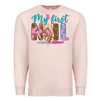 Pale Pink my first nail bbs Premium Sweatshirt - BundleAndBundleShop