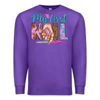 Purple my first nail bbs Premium Sweatshirt - BundleAndBundleShop