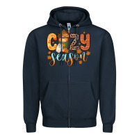 Navy cozy season Zipper Hoodie - Zillion Design Studio