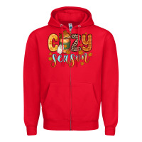 Red cozy season Zipper Hoodie - Zillion Design Studio