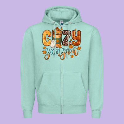Cozy Season Zipper Hoodie Designed By Zillion Design Studio