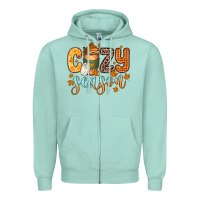 Seafoam cozy season Zipper Hoodie - Zillion Design Studio