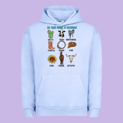 So God Made A Cowboy Urban Hoodie Designed By Maliassmallbusiness