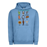 Pigment Pebble Blue so god made a cowboy Urban Hoodie - MaliasSmallBusiness