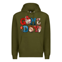 Army Green game day baseball Premium Hoodie - AdoDesignShop