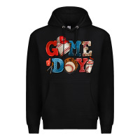 Black game day baseball Premium Hoodie - AdoDesignShop
