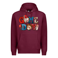Burgundy game day baseball Premium Hoodie - AdoDesignShop