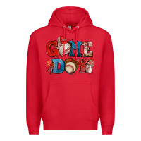 Red game day baseball Premium Hoodie - AdoDesignShop