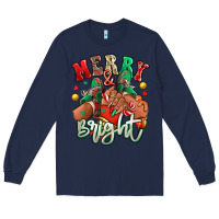 Navy Merry and bright black girl sneakers Long Sleeve Tee - RanaPortraitStore