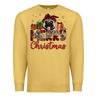 Antique Gold merry christmas pug Premium Sweatshirt - JahusDesignShop