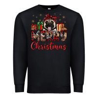 Black merry christmas pug Premium Sweatshirt - JahusDesignShop