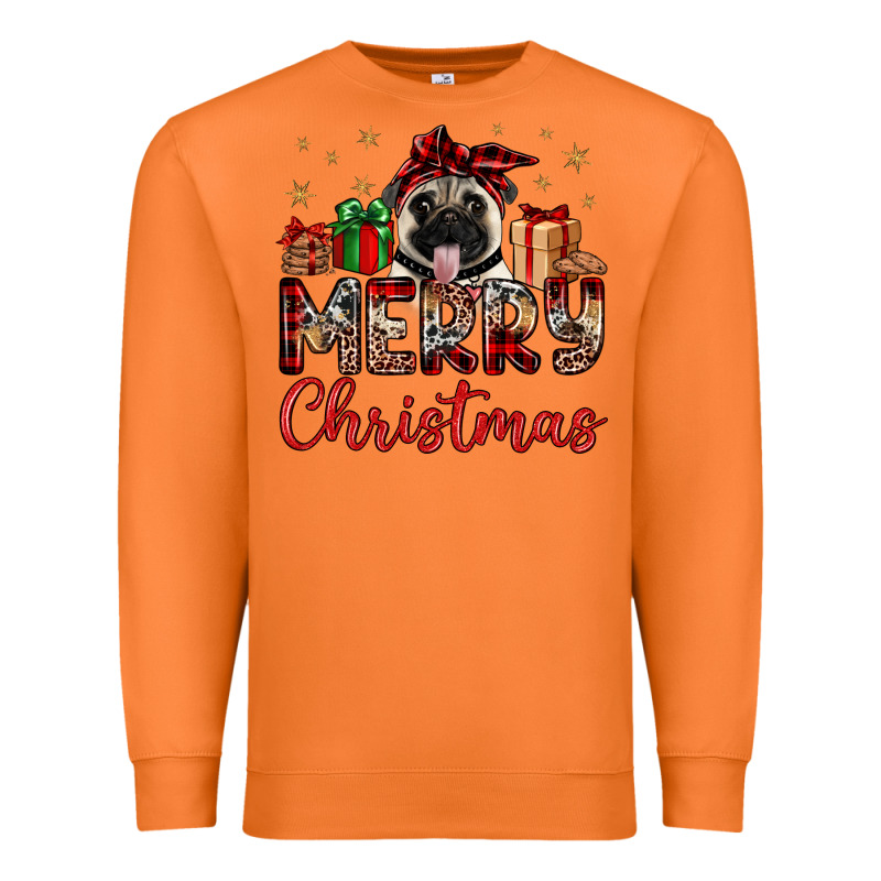 Merry Christmas Pug Premium Sweatshirt by JahusDesignShop | Teevron