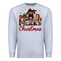 Heather Grey merry christmas pug Premium Sweatshirt - JahusDesignShop