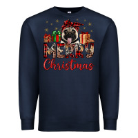 Navy merry christmas pug Premium Sweatshirt - JahusDesignShop