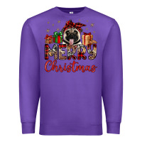 Purple merry christmas pug Premium Sweatshirt - JahusDesignShop
