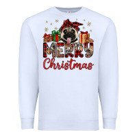 White merry christmas pug Premium Sweatshirt - JahusDesignShop