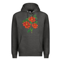 Charcoal Heather tithonia fiesta del sol sunflower Premium Hoodie - LillyAllenDesigns