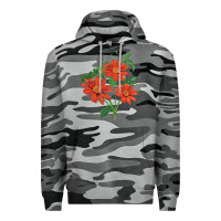 Slate Camo tithonia fiesta del sol sunflower Premium Hoodie - LillyAllenDesigns