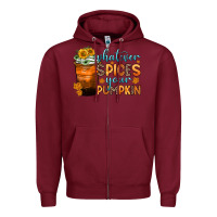 Burgundy whatever spices your pumpkin Zipper Hoodie - Zillion Design Studio
