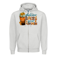 Dove Grey whatever spices your pumpkin Zipper Hoodie - Zillion Design Studio