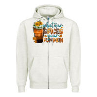 Oatmeal Heather whatever spices your pumpkin Zipper Hoodie - Zillion Design Studio