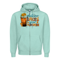 Seafoam whatever spices your pumpkin Zipper Hoodie - Zillion Design Studio