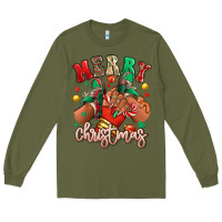 Army Green Merry Christmas black girl sneakers Long Sleeve Tee - RanaPortraitStore