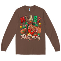 Chestnut Merry Christmas black girl sneakers Long Sleeve Tee - RanaPortraitStore