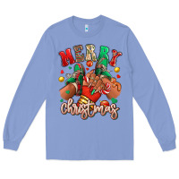 Colony Blue Merry Christmas black girl sneakers Long Sleeve Tee - RanaPortraitStore