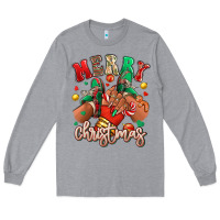 Heather Grey Merry Christmas black girl sneakers Long Sleeve Tee - RanaPortraitStore