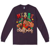 Plum Merry Christmas black girl sneakers Long Sleeve Tee - RanaPortraitStore