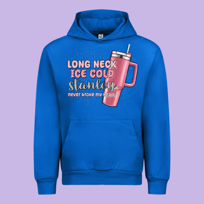 Long Neck Ice Cold Stanley Never Broke My Heart Urban Hoodie Designed By Maliassmallbusiness