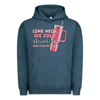 Pigment Midnight Navy long neck ice cold stanley never broke my heart Urban Hoodie - MaliasSmallBusiness