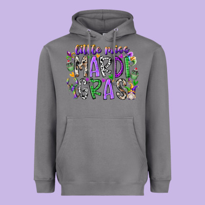 Little Miss Mardi Gras Heavyweight Hoodie Designed By Racoondesign