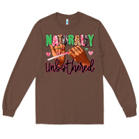 Chestnut Naturally unbothered afro nails Long Sleeve Tee - RanaPortraitStore