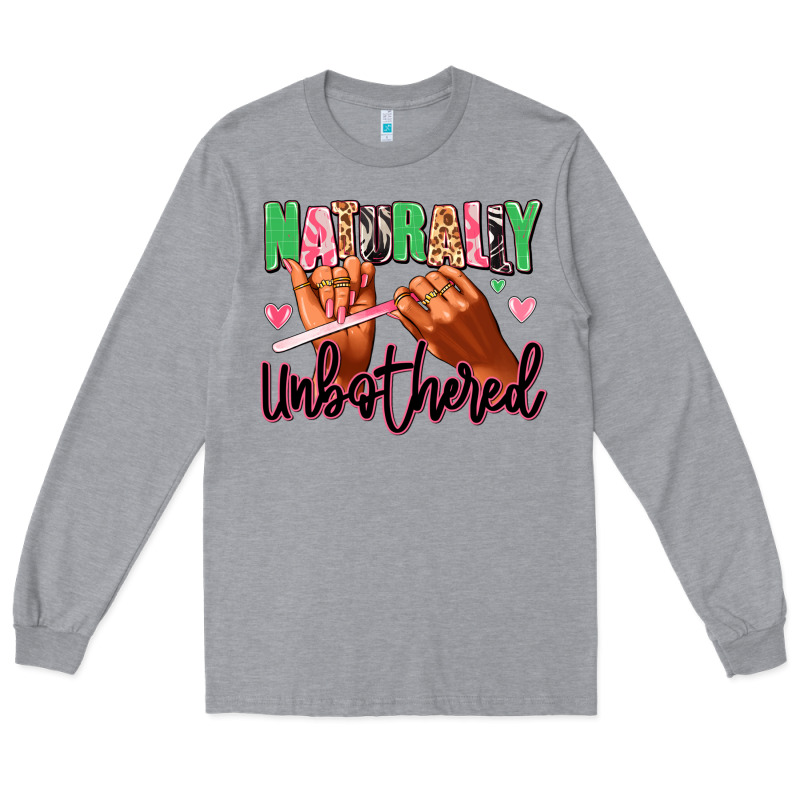 Naturally Unbothered Afro Nails Long Sleeve Tee by RanaPortraitStore | Teevron