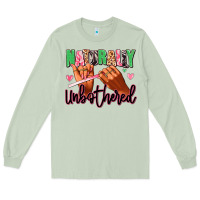 Matcha Naturally unbothered afro nails Long Sleeve Tee - RanaPortraitStore