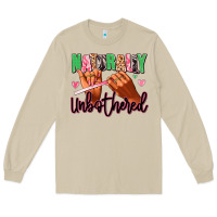 Mushroom Naturally unbothered afro nails Long Sleeve Tee - RanaPortraitStore