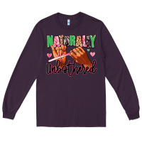 Plum Naturally unbothered afro nails Long Sleeve Tee - RanaPortraitStore