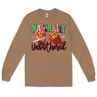 Toasted Coconut Naturally unbothered afro nails Long Sleeve Tee - RanaPortraitStore