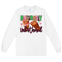 White Naturally unbothered afro nails Long Sleeve Tee - RanaPortraitStore