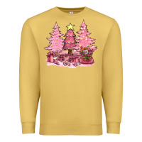 Antique Gold pink christmas trees with gift box bbs Premium Sweatshirt - BundleAndBundleShop