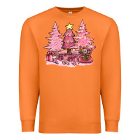 Carrot pink christmas trees with gift box bbs Premium Sweatshirt - BundleAndBundleShop