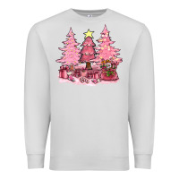 Dove Grey pink christmas trees with gift box bbs Premium Sweatshirt - BundleAndBundleShop