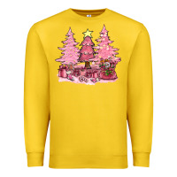 Lemon pink christmas trees with gift box bbs Premium Sweatshirt - BundleAndBundleShop